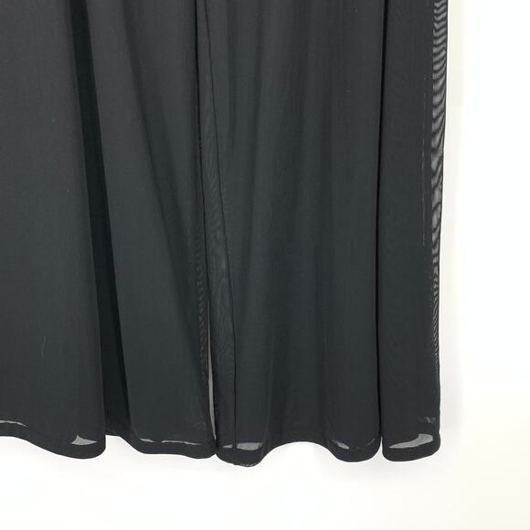 Tadashi Collection Wide Leg Pants Womens Size Small Black Flowy Overlay - Picture 4 of 5
